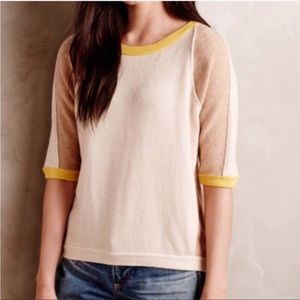 ANTHROPOLOGIE Field & Flower Beige Colorblock Sweater